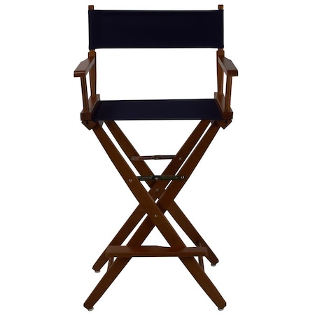 American Trail 206-34-032-10 30 in. Extra-Wide Premium Directors Chair, Oak Frame with Navy Color Cover 206-34/032-10